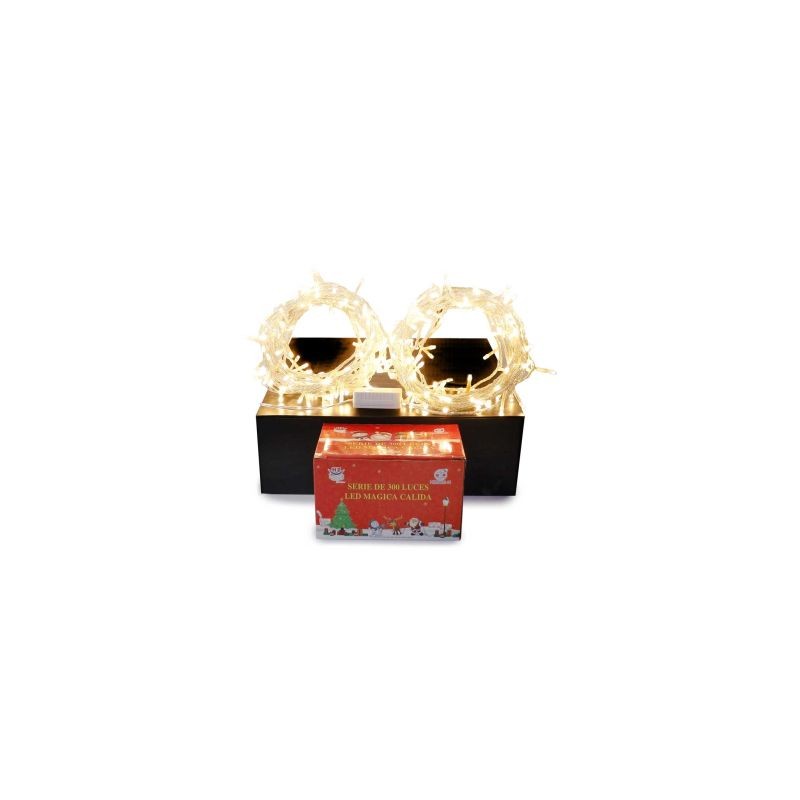 Serie Navideña De 300L Led Magica Cálida Cable Transparente 15 Mts | HZ8026-N