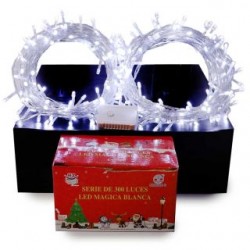 Serie Navideña De 300L Led Magica Blanca Cable Transparente 15 Mts | HZ8026-B