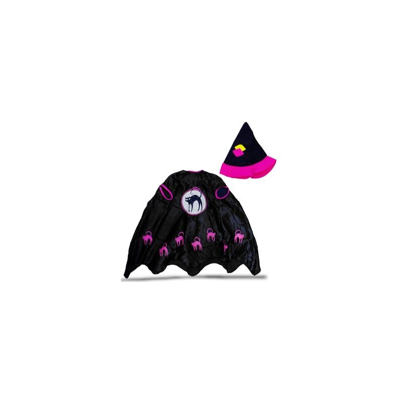 Disfraz Infantil Bruja Con Sombrero Negro Morado | KUN-308