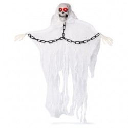 Adorno Fantasma Calavera De Tela Blanco Luces Y Sonido | KUN-W61