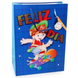 Bolsa Regalo Jumbo Colores Estampada Niños Brillos | BA-2093