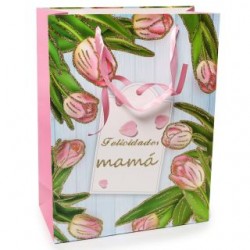 Bolsa Regalo Grande Estampada Brillos MAMÁ | JA-1203
