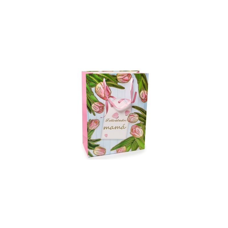 Bolsa Regalo Grande Estampada Brillos MAMÁ | JA-1203