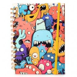 Libreta Escolar Mediana Estampada Monstruos | WJ-381