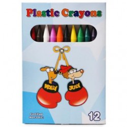 Crayones Escolares Cera Delgados Caja 12 Colores estampado Perros | HKT-774