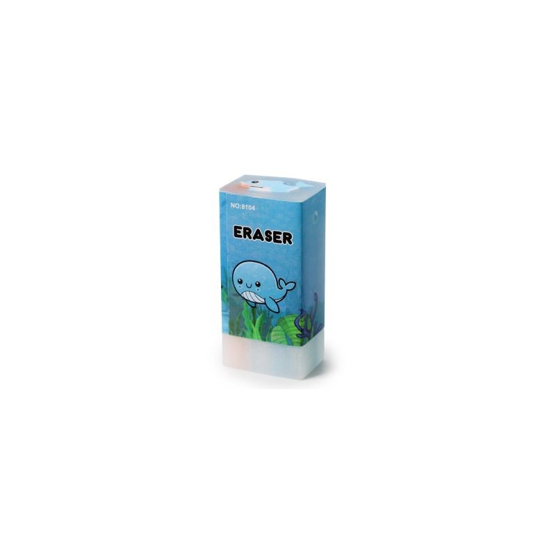 Goma Escolar Transparente Rectangular Chica Figura Peces | CKS-434
