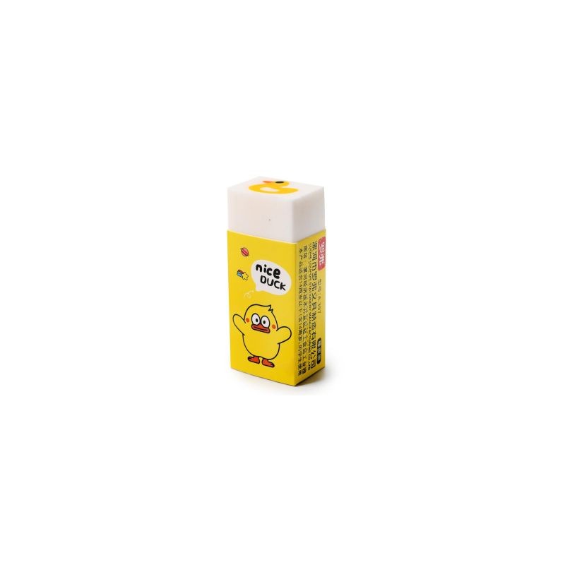 Goma Escolar Blanca Chica Rectangular Figura Pato | GKD-1282