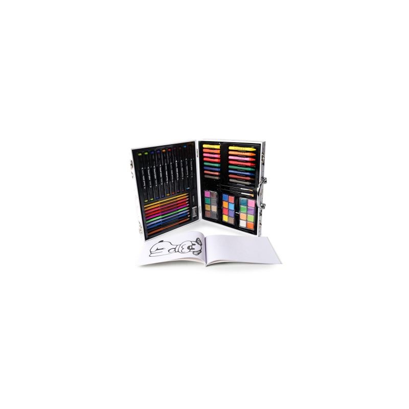 Set Escolar Maletín Blanco 44 Accesorios Escolares Colores Estampado Animales | XH4406