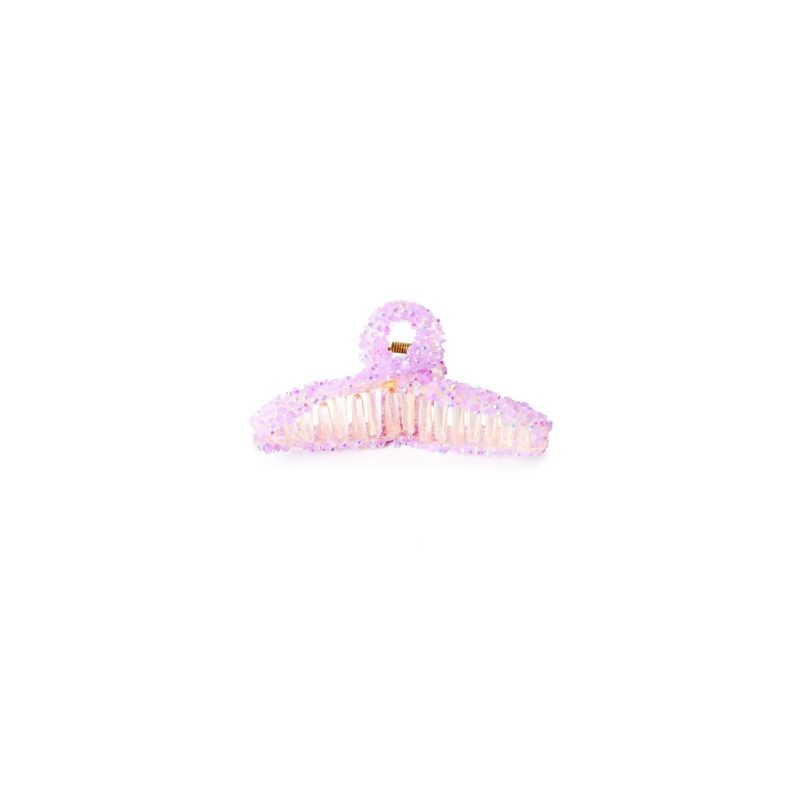 Pinza Para Cabello Plástico Grande Ovalada Cubierta De Piedras Colores 11 Cm | HU-SP1139