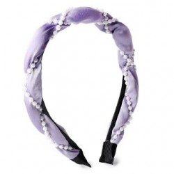 Diadema Cabello metal Delgada Forro Tela Esponjosa Líneas De Perlas | 6 Diademas | XQ-I4-321