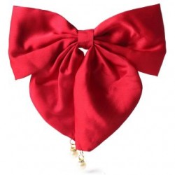 Broche Cabello Moño Grande Rojo Negro Perlas Colgantes | KUN-1837-1