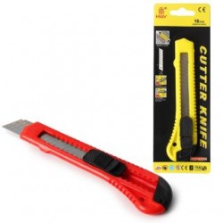 Cutter Sencillo HSZY clásico Metal Mango Plástico Rojo Amarillo | 10 Cutter | 2023