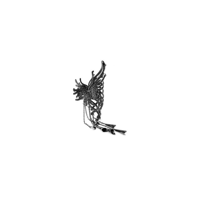 Pinza Cabello Grande Metal Humo Mariposa Incrustaciones Cadenas Colgantes | 2 Pinzas | XH5610