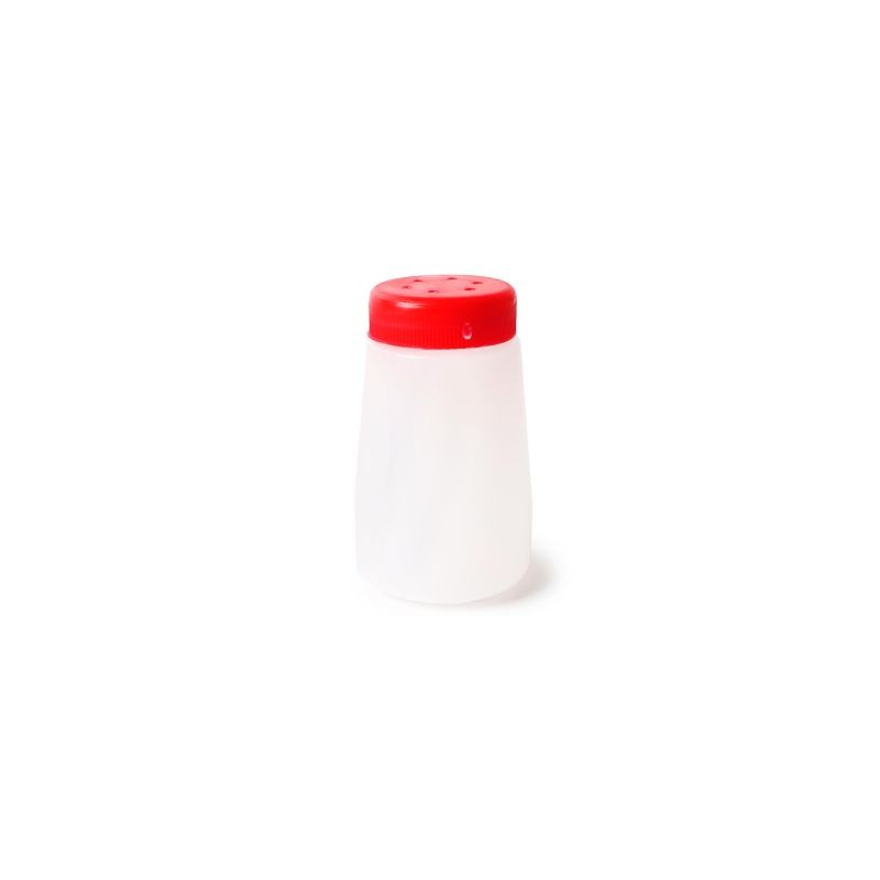 Salero Plástico chico taquero Transparente Mate Tapa Roja Recto | RP