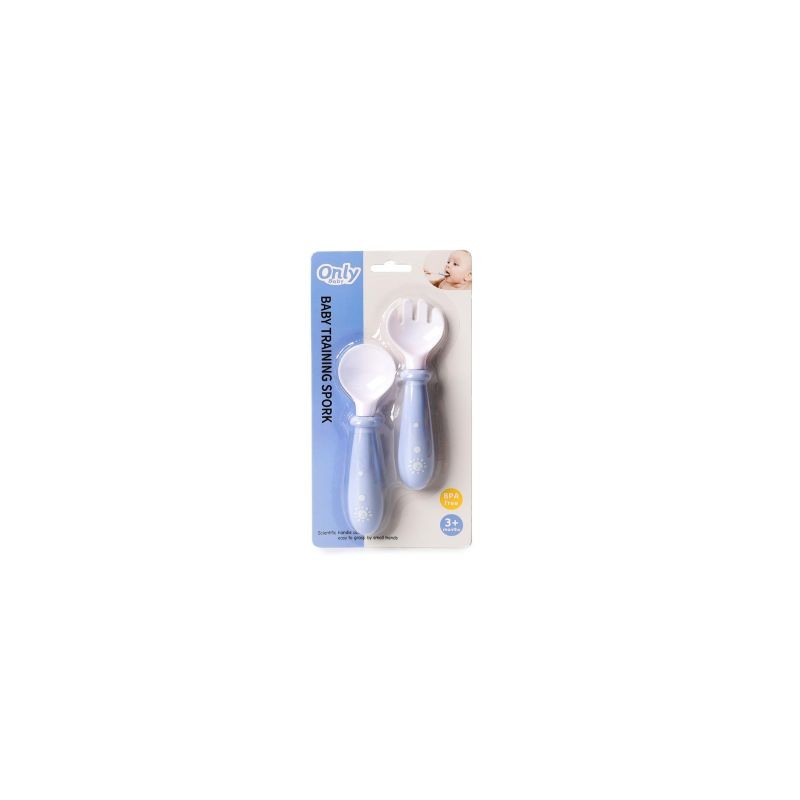 Blíster Con Tenedor Y Cuchara Para Bebe De Plástico Estampado Colores 11.5 Cm | FZ-400 HU-MY218
