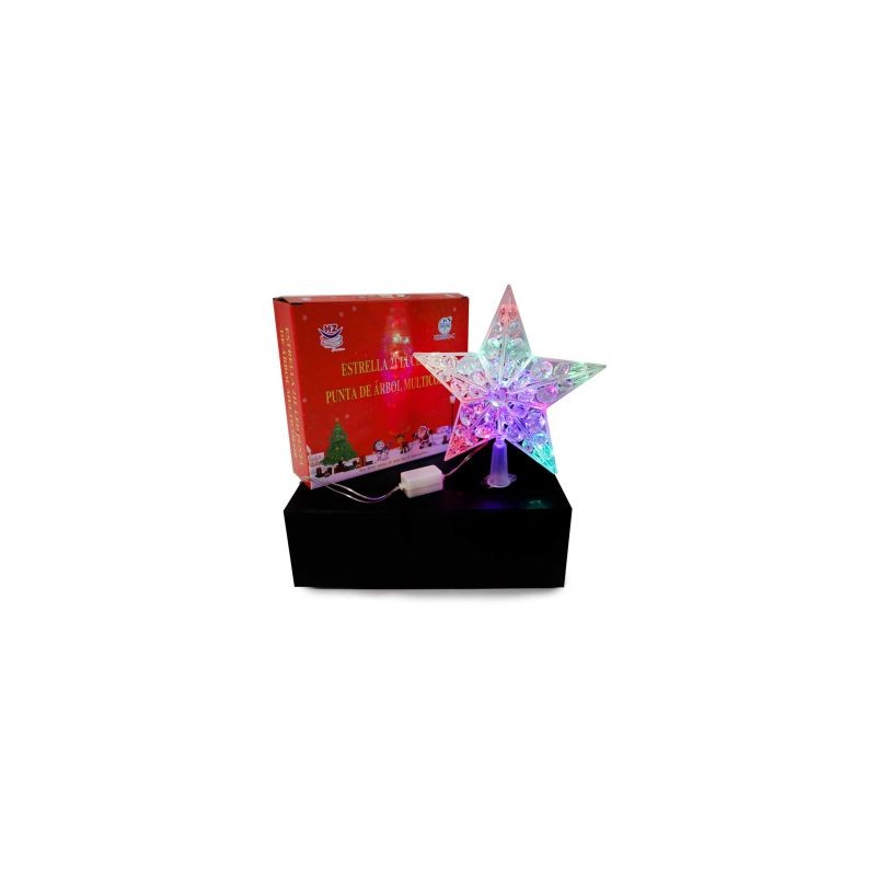 Serie Navideña Punta Estrella Con 21L Led Multicolor Transparente De 21 Cm | HZ8053-C