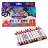 Caja 12 Crayolas Medianas Super Jumbo INDRA DOODES Circulares Escolares | 1 Caja | IND-0166
