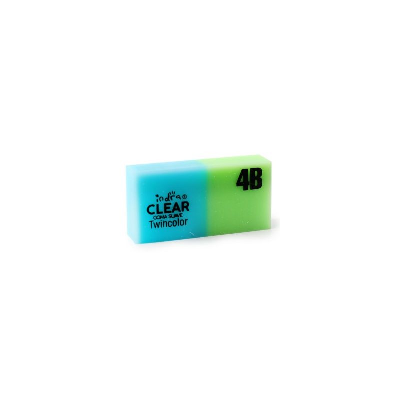 Goma Borrador Escolar INDRA TWINCOLOR Bicolor Profesional 4B | 24 Gomas | IND-0594