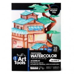 Block Dibujo Escolar INDRA ROUGH WATERCOLOR 10 Hojas Blancas | IND-0566-B