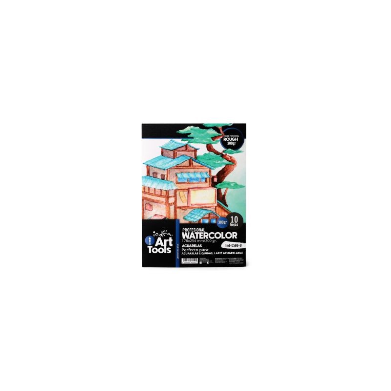 Block Dibujo Escolar INDRA ROUGH WATERCOLOR 10 Hojas Blancas | IND-0566-B