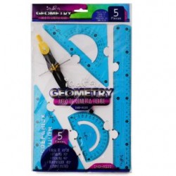 Juego Geométrico Escolar INDRA Flexible 5 Piezas Colores | IDN-0122