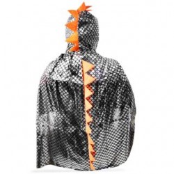 Capa Infantil Tela Plateada Dinosaurio Pico Naranja | KUN-305