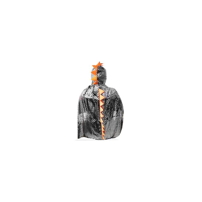 Capa Infantil Tela Plateada Dinosaurio Pico Naranja | KUN-305