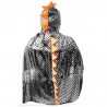 Capa Infantil Tela Plateada Dinosaurio Pico Naranja | KUN-305