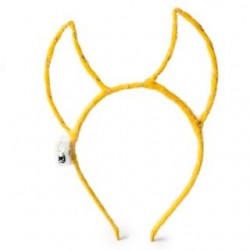 Diadema Metal Para Cabello Delgada Con Cuernos Forro Peluche Luces Colores | KUN-2134