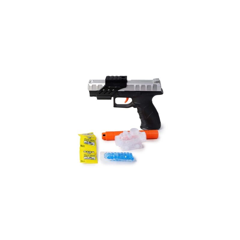 Pistola De Plástico Lanzadora De Hidrogel En Color Negro Y Plateado 17.5 Cm | G-1051
