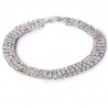 Pulsera Delgada Con Broche Color Plata Con Triple Línea De Piedras 18 Cm | XQ-W4-980-3