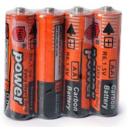 Pilas Baterías Doble AA R6P 1.5V En Color Naranaja Con Gris | YD-0005