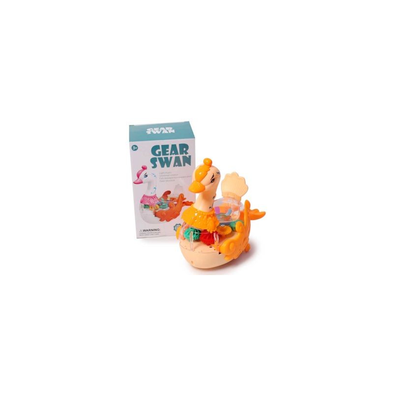 Cisne De Plástico Mediano Con Luces Y Movimiento Colores 19 Cm | 988A