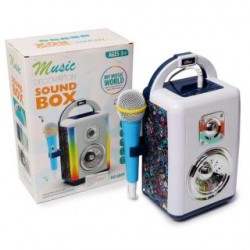 Bocina De Plástico Grande Infantil Karaoke Con Luces Y Sonido 28.5 Cm | 6008 6009