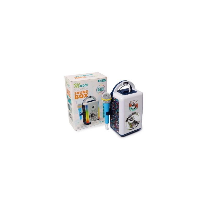 Bocina De Plástico Grande Infantil Karaoke Con Luces Y Sonido 28.5 Cm | 6008 6009