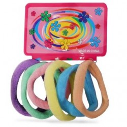 Donas Ligas Licra Chicas Colores Pastel Elásticas Cartón 6 Donas Cabello 9 Cm | MK-P-12