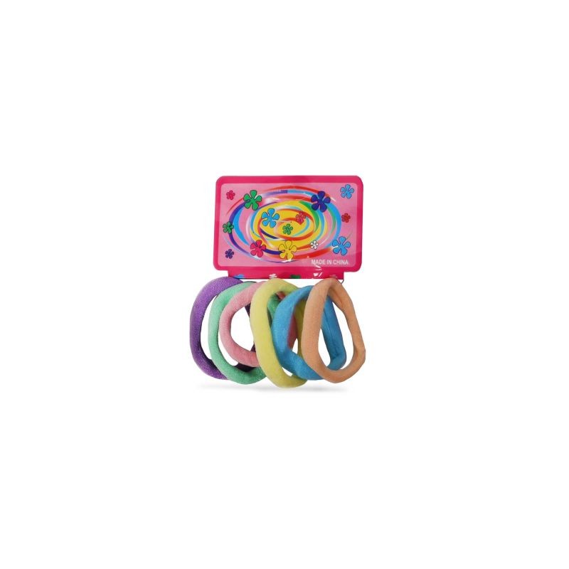 Donas Ligas Licra Chicas Colores Pastel Elásticas Cartón 6 Donas Cabello 9 Cm | MK-P-12