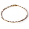 Pulsera Delgada Con Broche Color Dorado Y Plata Con Piedras 18 Cm | XQ-W4-980-1