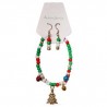 Pulsera Navideña De Metal Con Esferas De Colores Cascabeles y Dije Navideño 8 Cm | MK-N-9
