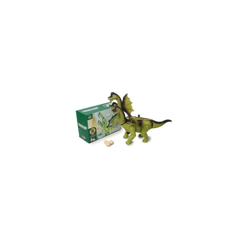 Dinosaurio Cuello Largo De 3 Cabezas Con Movimiento Y Luces 28 Cm | 981A