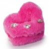 Pinza Para Cabello Mediana De Acrílico En Forma De Corazón Cubierta De Peluche 6.5 Cm | HM-4Z-1219
