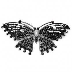 Broche Para Cabello Grande De Metal En Forma De Mariposa Con Piedras 12.5 Cm | HM-4Z-1196