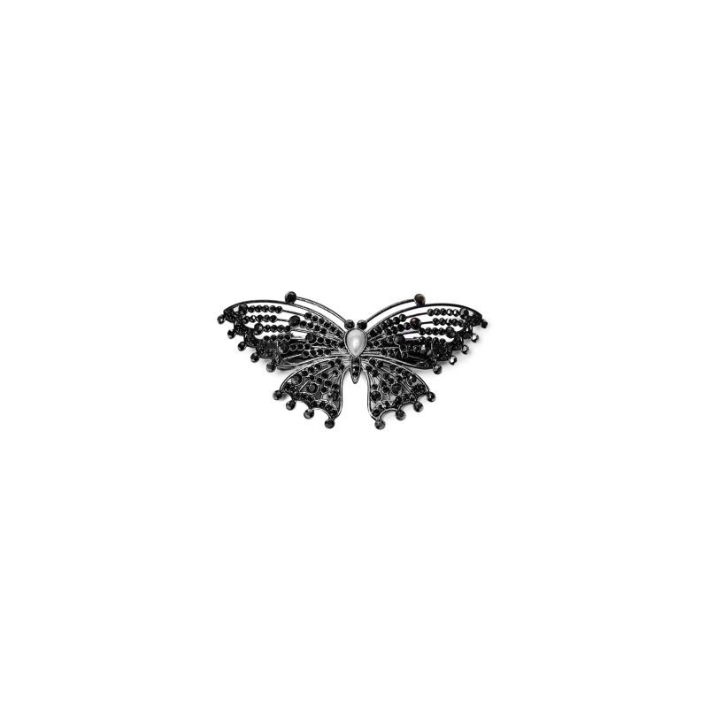 Broche Para Cabello Grande De Metal En Forma De Mariposa Con Piedras 12.5 Cm | HM-4Z-1196