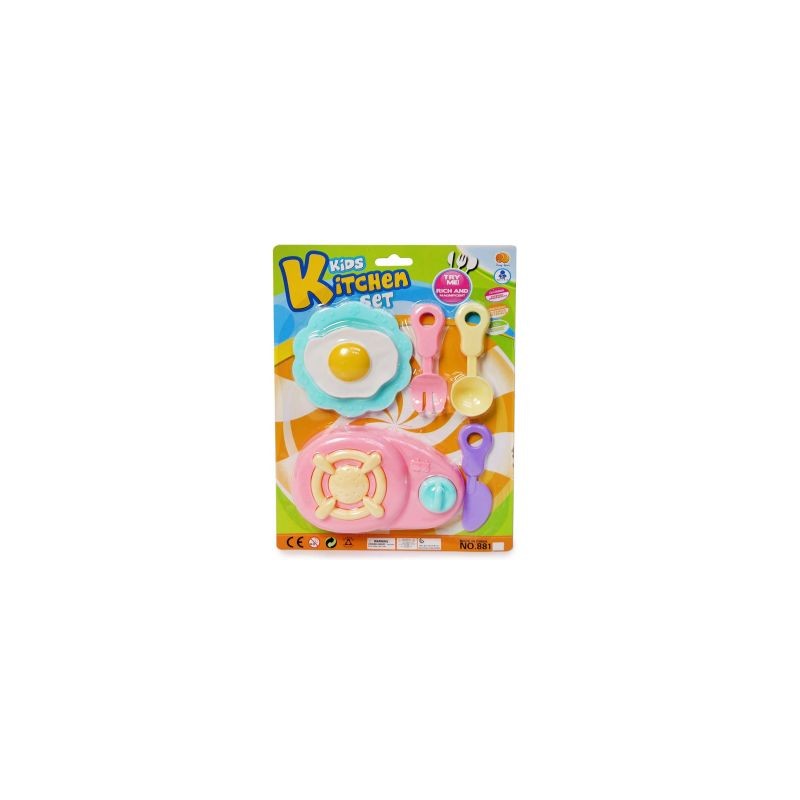 Blíster Con Accesorios Para Cocina De Plástico Chicos En Colores Pastel 26.3 Cm | TG-0311F-9