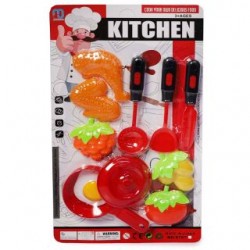 Blíster Con Trastes Para Cocina y Alitas De Pollo De Y Huevo De Plástico 35 Cm | TG-0311K-4
