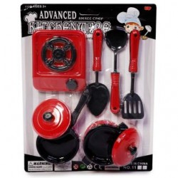 Blíster Con Trastes Para Cocina De Plástico Chico En Color Rojo Con Negro 27.8 Cm | TG-0311K-2