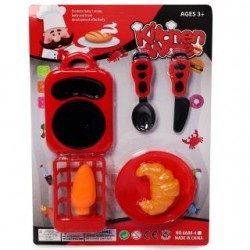 Blíster Con Accesorios De Cocina Rojos Con Negro Y Alimentos 31 Cm | TG-0311K-9