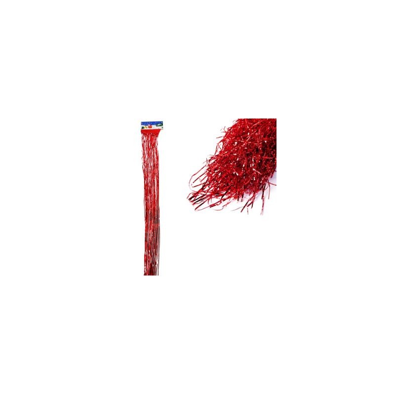 Lluvia Navideña Decorativa Metalizada Color Roja De 140 Cm | 2003-3