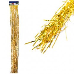 Lluvia Navideña Decorativa Metalizada Color Dorado De 140 Cm | 2003-3