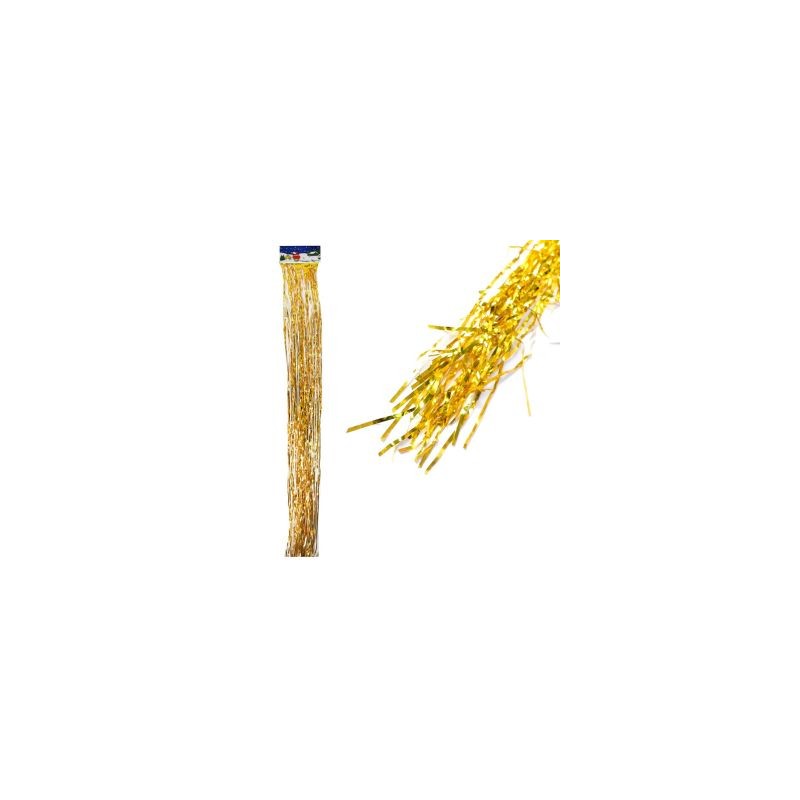 Lluvia Navideña Decorativa Metalizada Color Dorado De 140 Cm | 2003-3